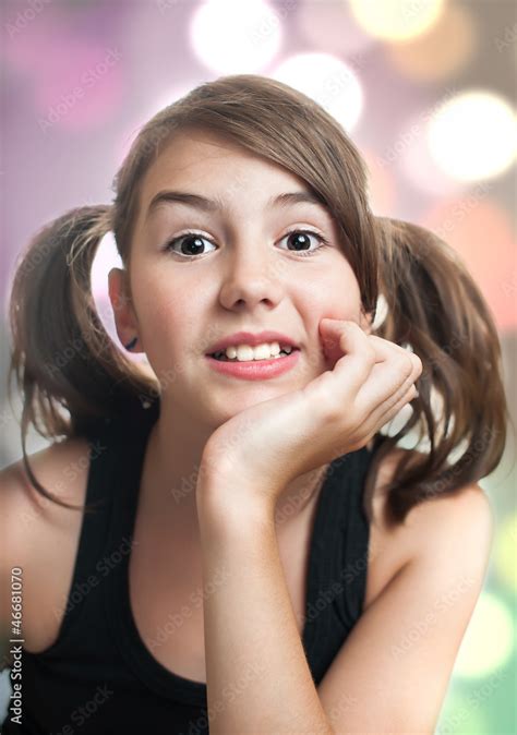 Teenagers In Bras stock photos are available in a variety of sizes and formats to fit your needs. . Pigtail teen